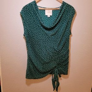 Maeve blouse green with dots Sz 10